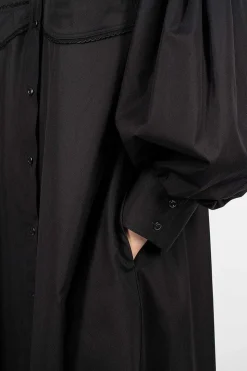 Cup Embroidered Shirt Dress