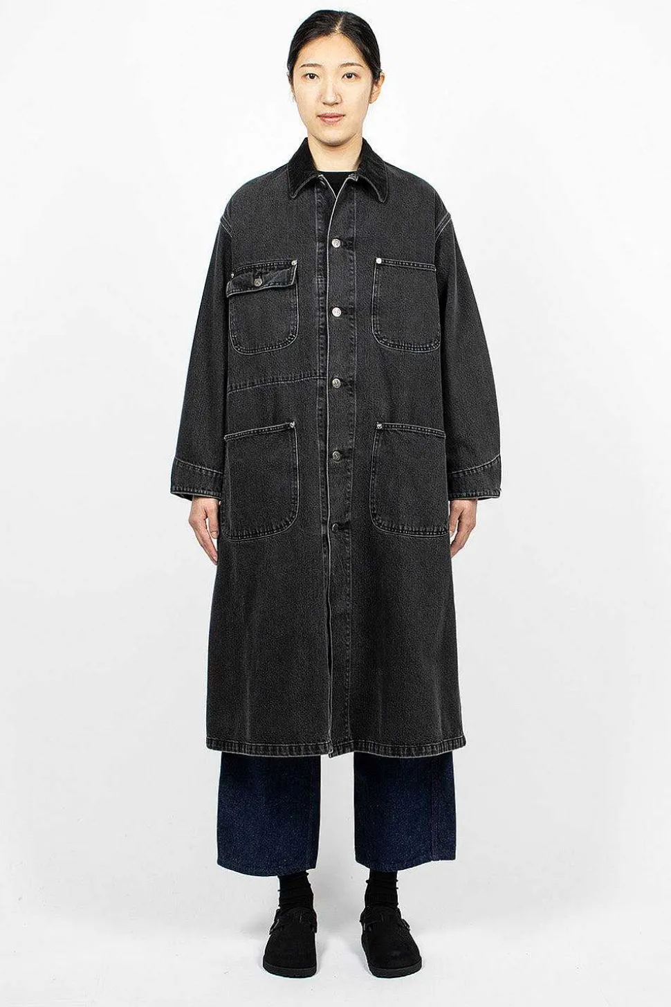 Denim Overcoat Stone Black