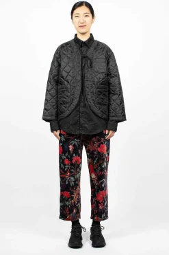 Diamond Quilted Cutaway Jacket Black