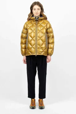 Diamond Stitch Down Hoodie Camel