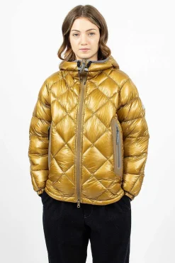 Diamond Stitch Down Hoodie Camel