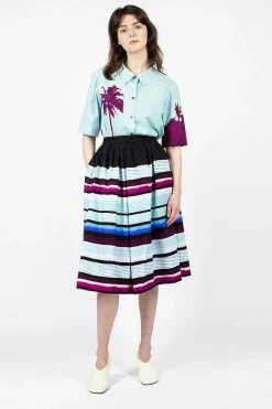 Digital Print Skirt Blue
