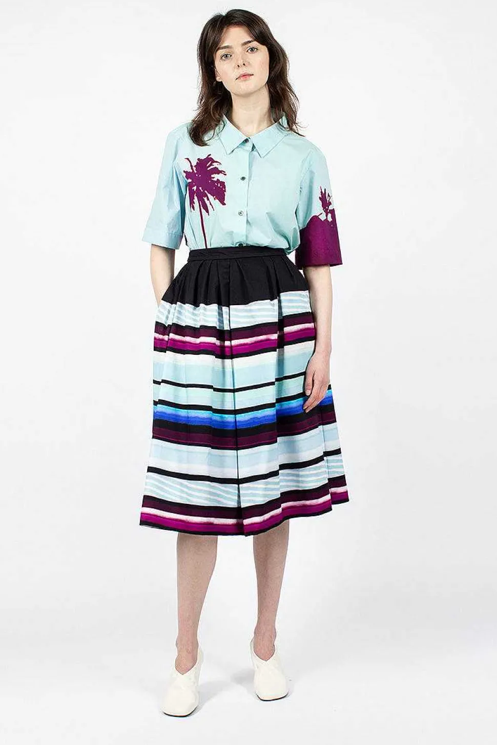 Digital Print Skirt Blue