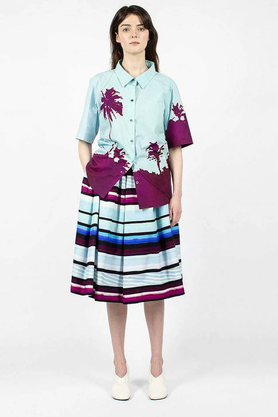 Digital Print Skirt Blue