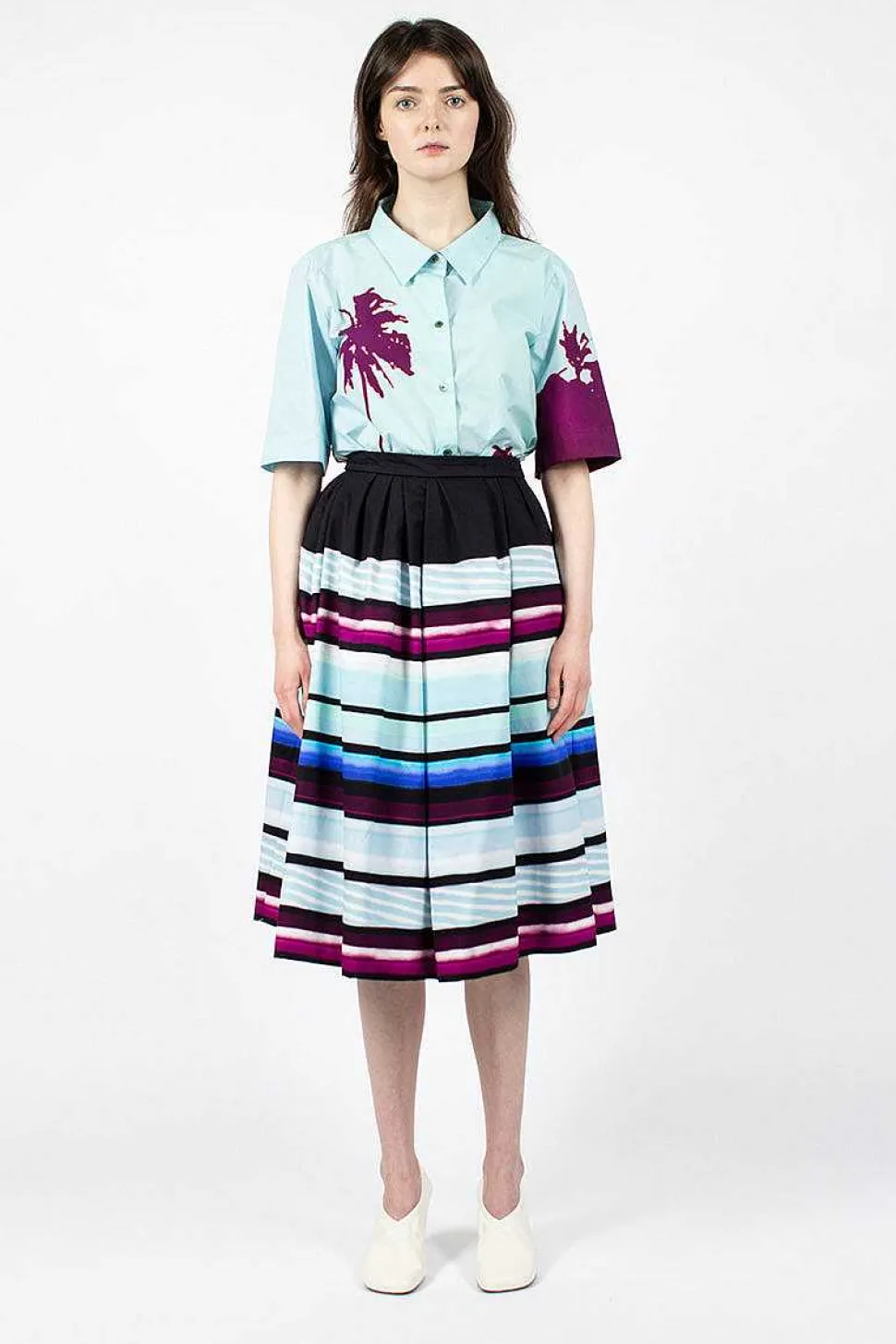 Digital Print Skirt Blue