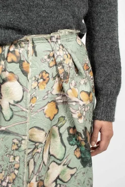 Distressed Floral Pencil Skirt