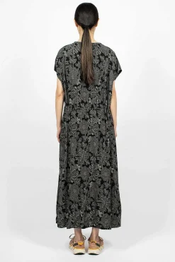 Drawstring Dress Black Floral