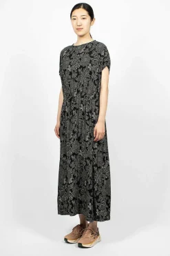 Drawstring Dress Black Floral