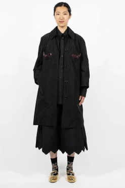 Embellished Cup Car Coat