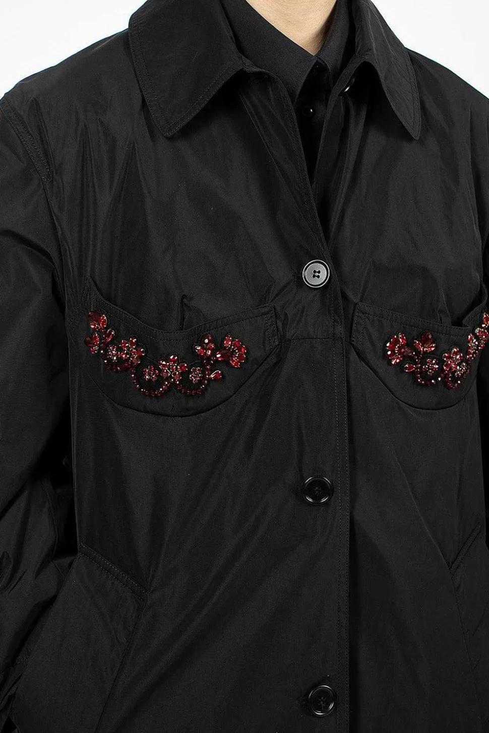 Embellished Cup Car Coat