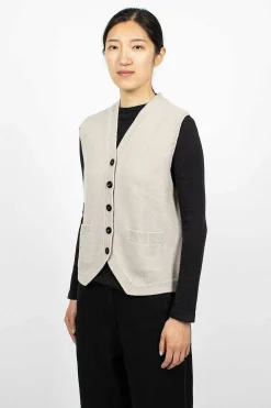 Felted Wool Waistcoat Putty