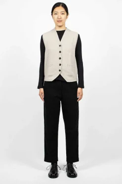 Felted Wool Waistcoat Putty