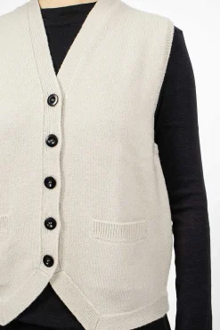 Felted Wool Waistcoat Putty
