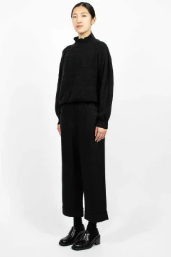 Flannel Cropped Trouser Dark Navy