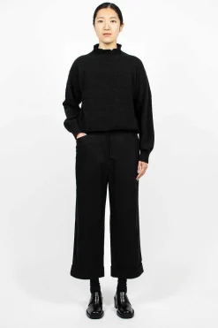 Flannel Cropped Trouser Dark Navy