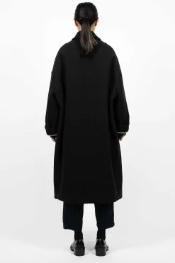 Flap Pocket Coat Black