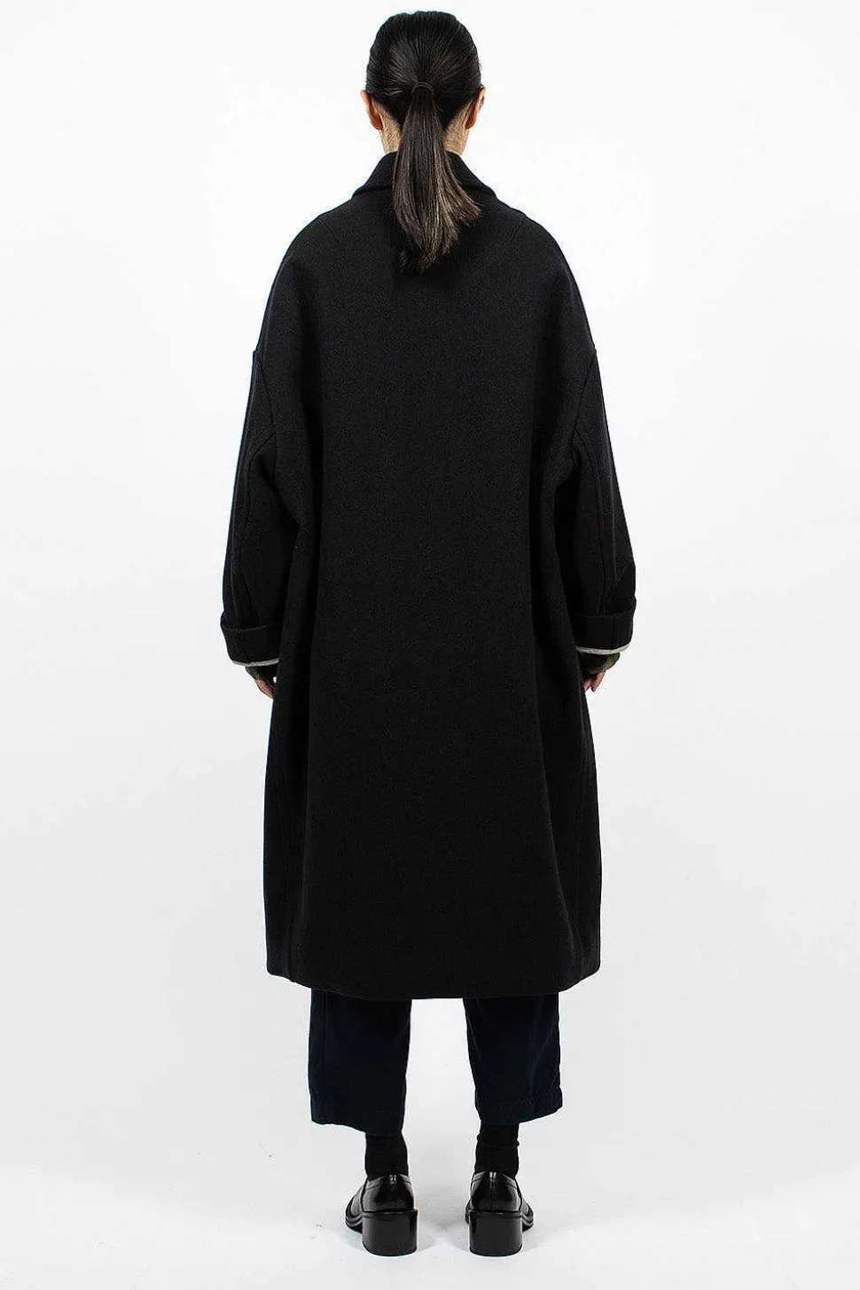 Flap Pocket Coat Black