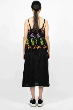 Floral Overlay Dress Black