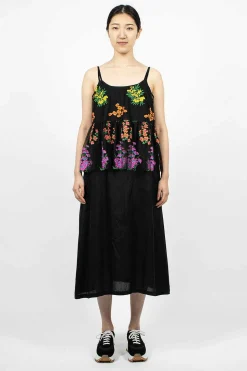 Floral Overlay Dress Black