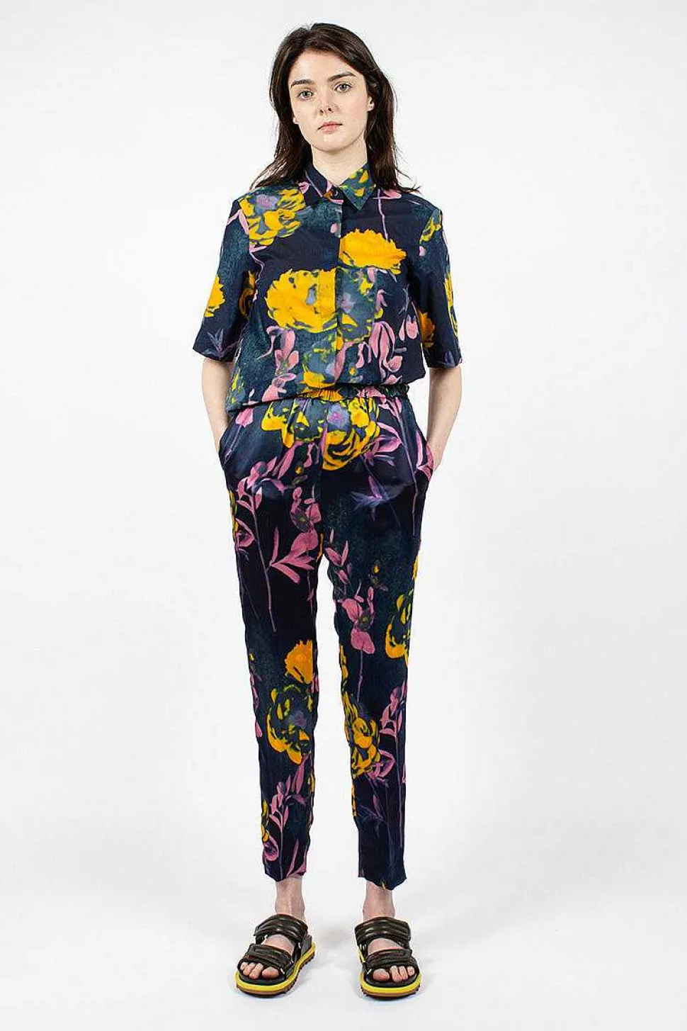 Floral Pants Navy