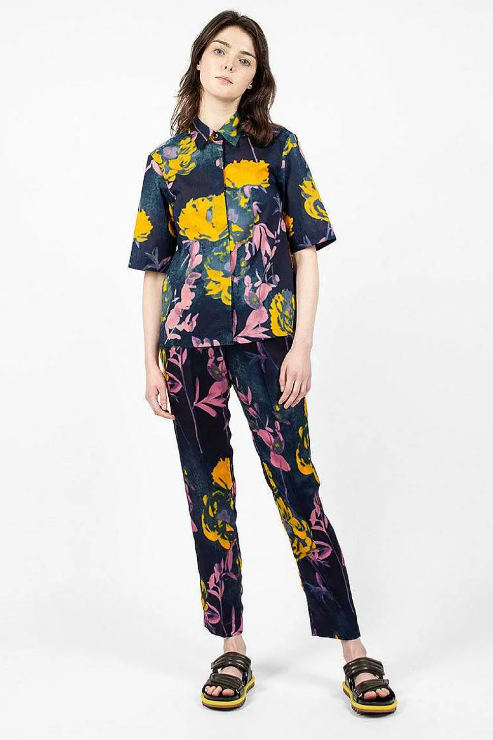 Floral Pants Navy