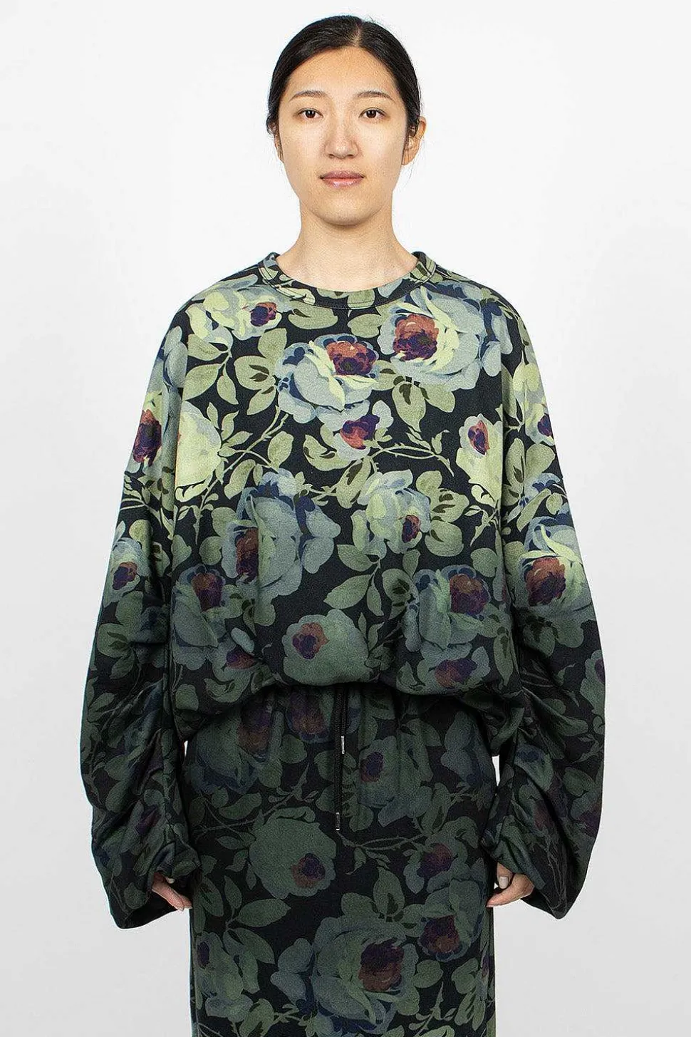 Floral Sweatshirt Dip Dye