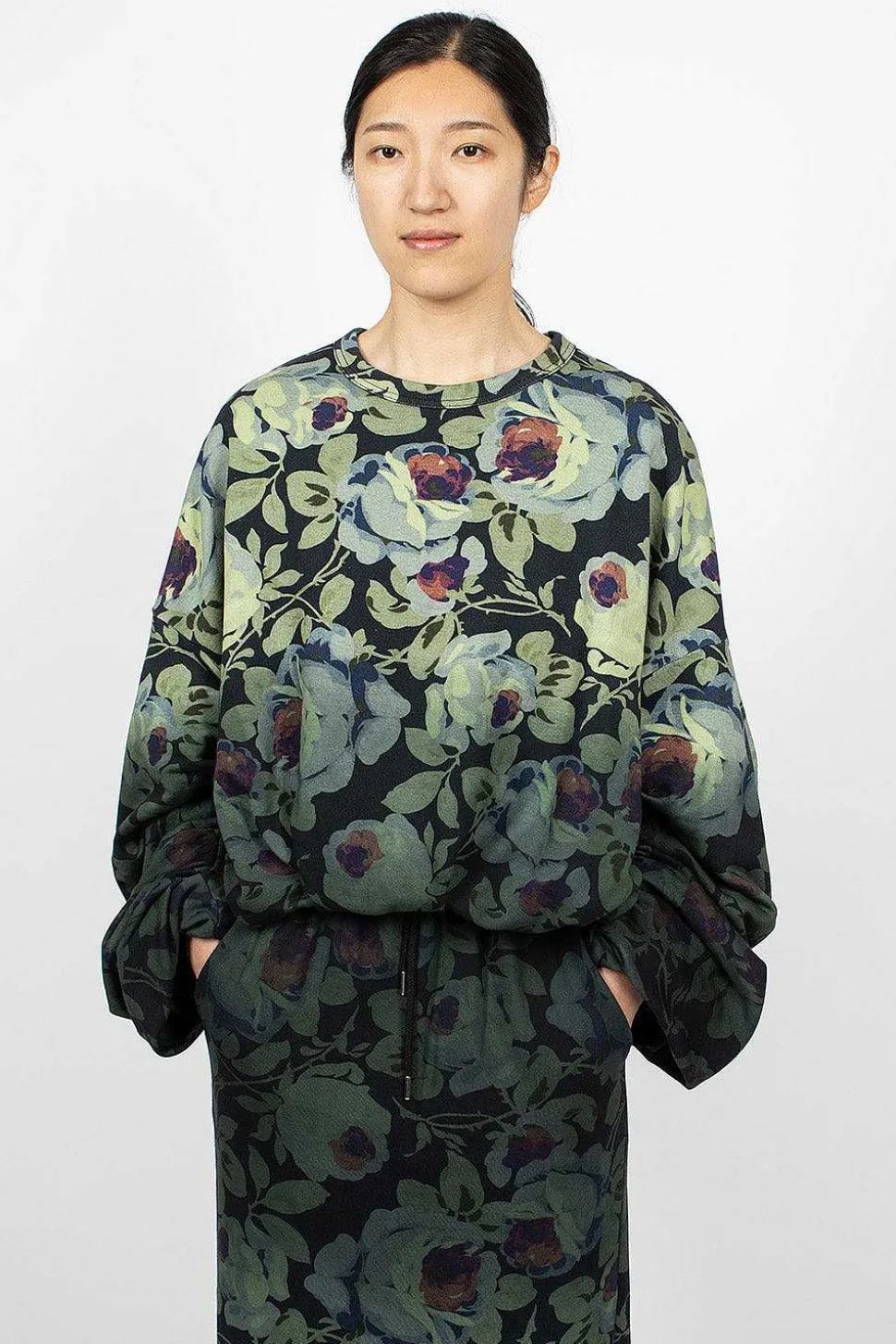 Floral Sweatshirt Dip Dye
