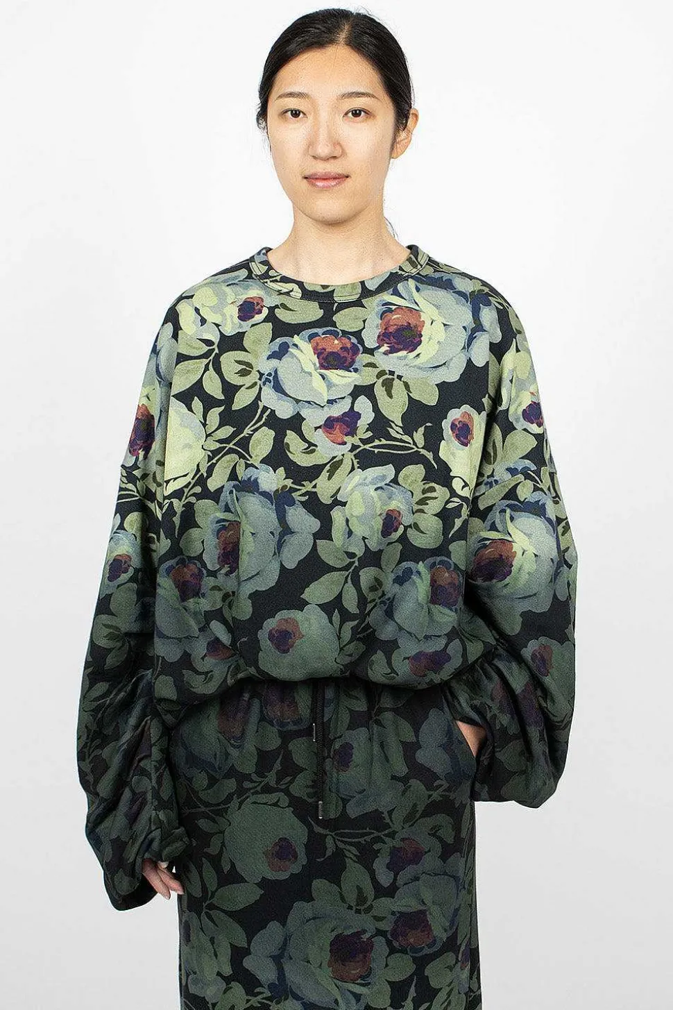 Floral Sweatshirt Dip Dye