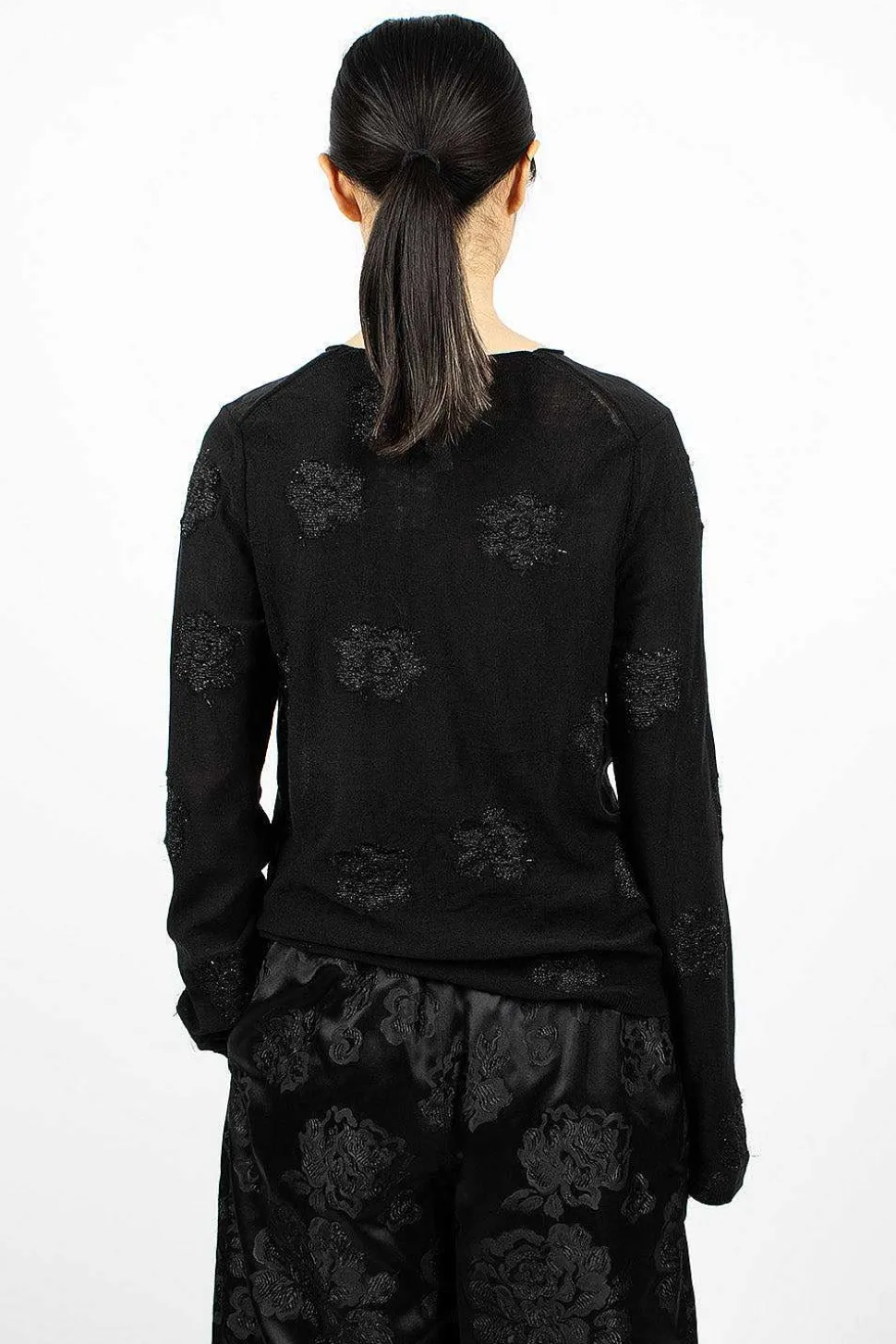 Flower Knit Black