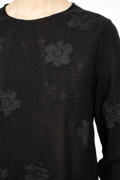 Flower Knit Black