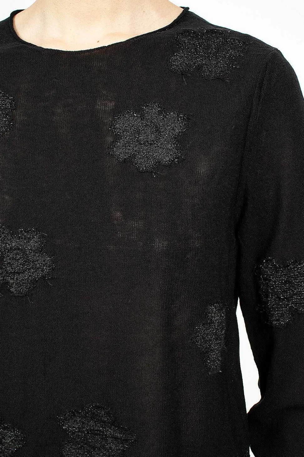 Flower Knit Black