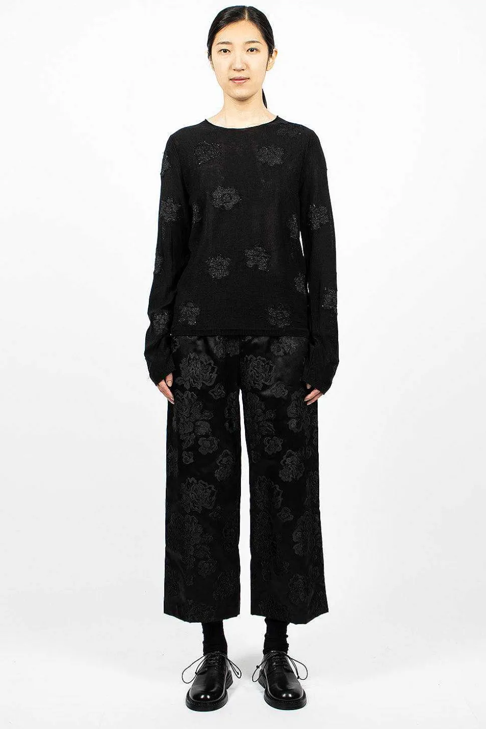 Flower Knit Black