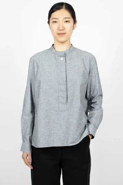 Fly Placket Swing Shirt Dusty Blue