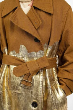 Foil Painted Trenchcoat Umber