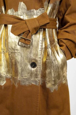 Foil Painted Trenchcoat Umber