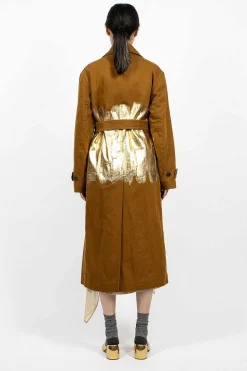 Foil Painted Trenchcoat Umber