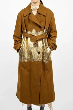 Foil Painted Trenchcoat Umber