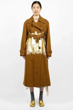 Foil Painted Trenchcoat Umber