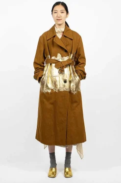 Foil Painted Trenchcoat Umber