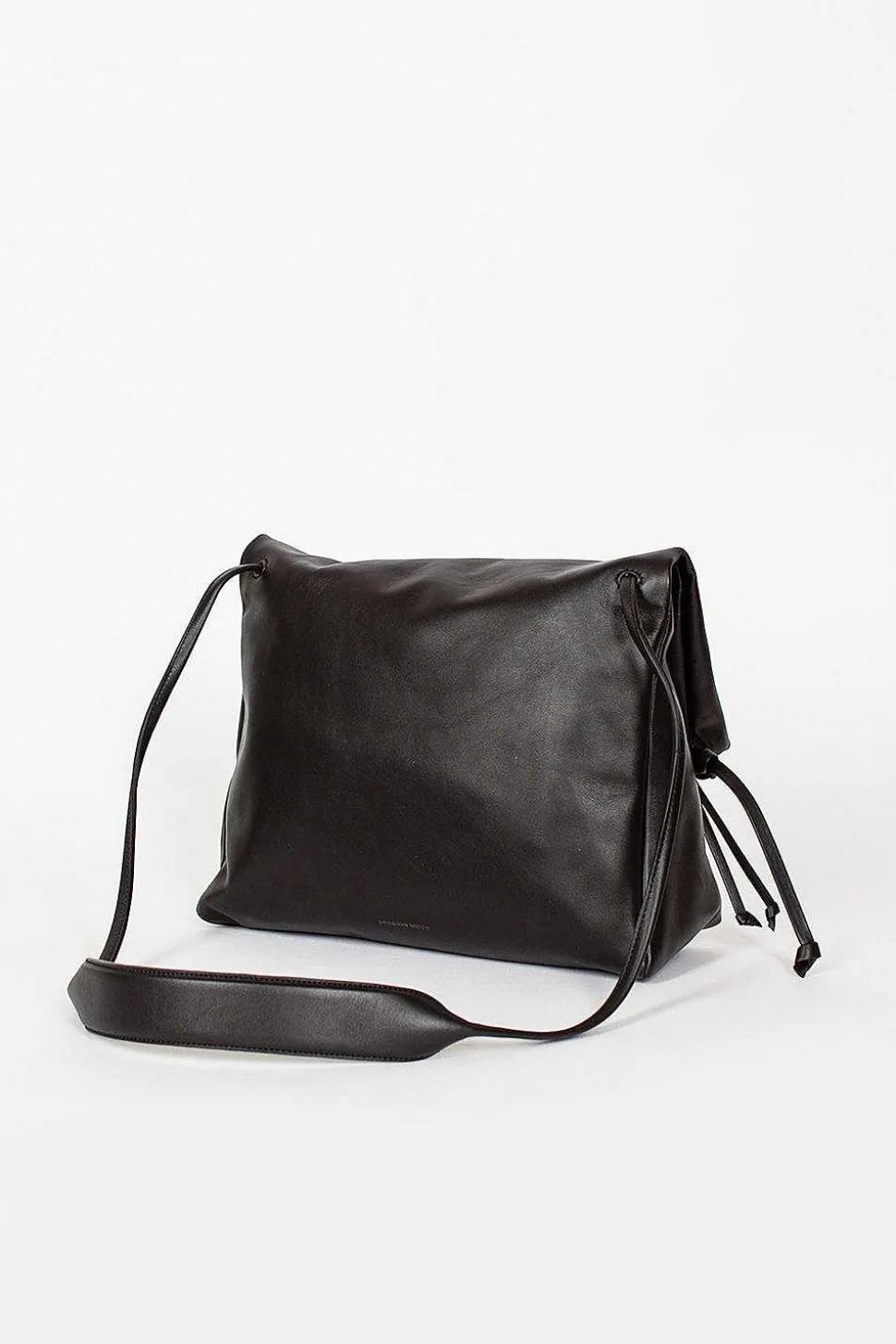 Folded Leather Bag Black