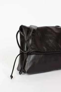 Folded Leather Bag Black