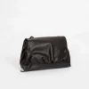 Folded Leather Mini Bag Black