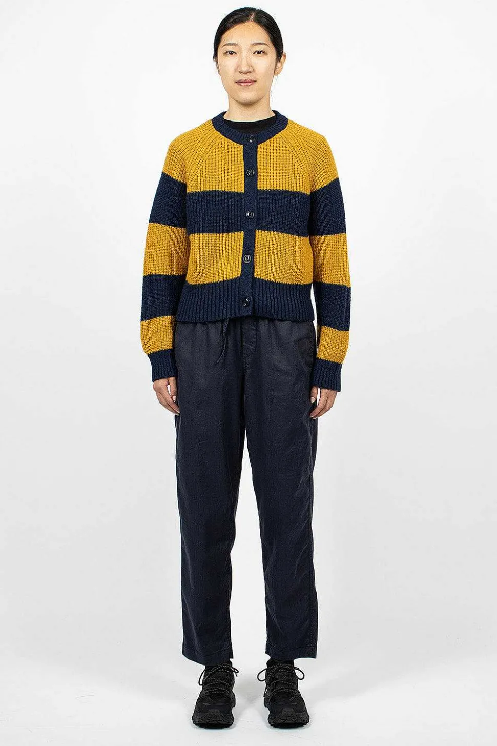 Foxtail Cardigan Navy/Yellow