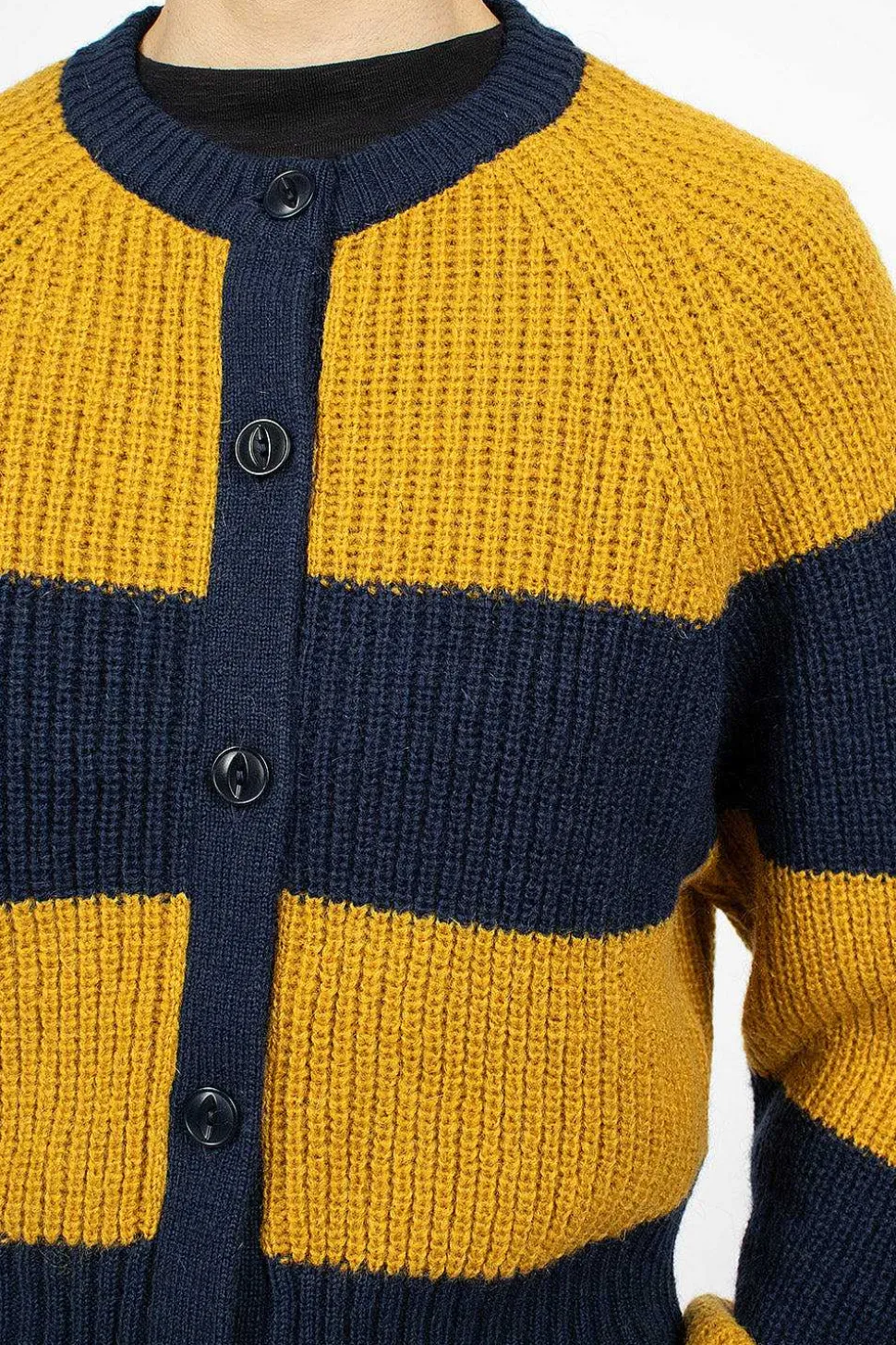 Foxtail Cardigan Navy/Yellow