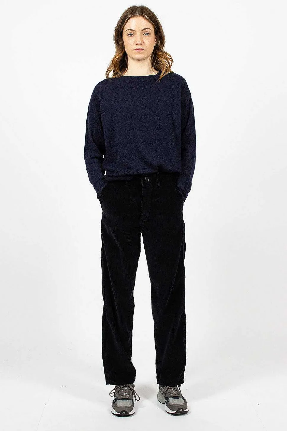 French Work Pant Navy Corduroy