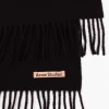 Fringed Wool Scarf Black