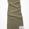 Fringed Wool Scarf Olive