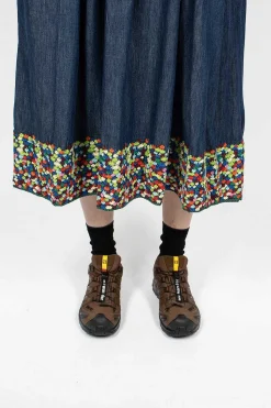 Garden Dress Embroidered Indigo