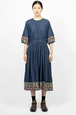 Garden Dress Embroidered Indigo