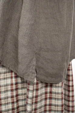 Gathered Collar Shirt Grey